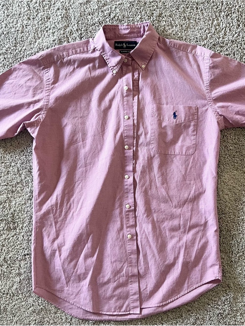 Ralph Lauren Pink Short-Sleeve Button-Down Shirt
